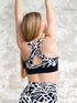 Soutien-gorge de sport noir blanc à motifs Lismina